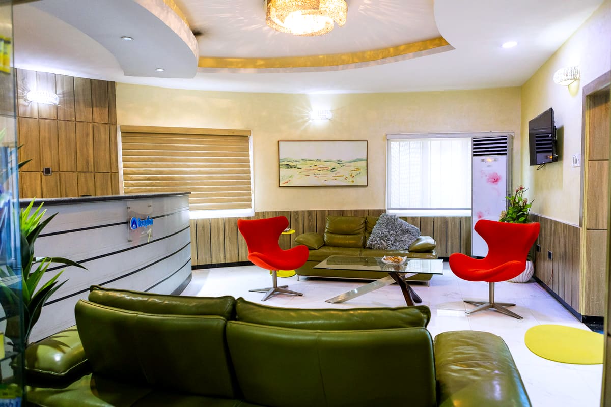 The reception desk at Hotel Medallion